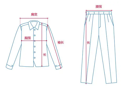 定做工作服測(cè)量展示圖，短袖工作服定做，冬季工作服定做